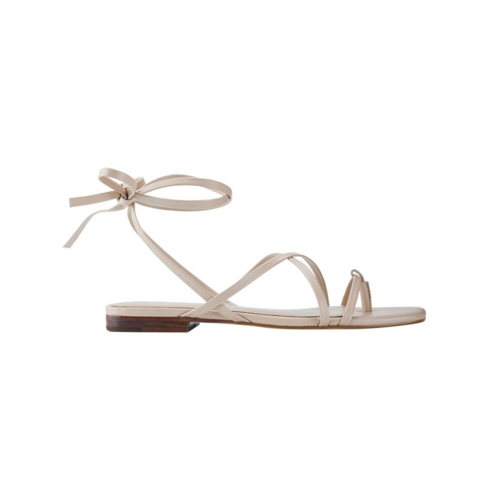 MARC FISHER Womens Beige Strappy Latent Square Toe Thong Sandals Shoes 7.5 M
